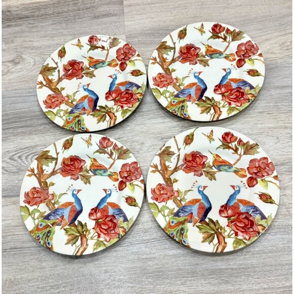 Set of 4 Andrew Tanner England Majestic Peacock Salad Plates Royal Stafford Lot1 - Picture 3 of 5